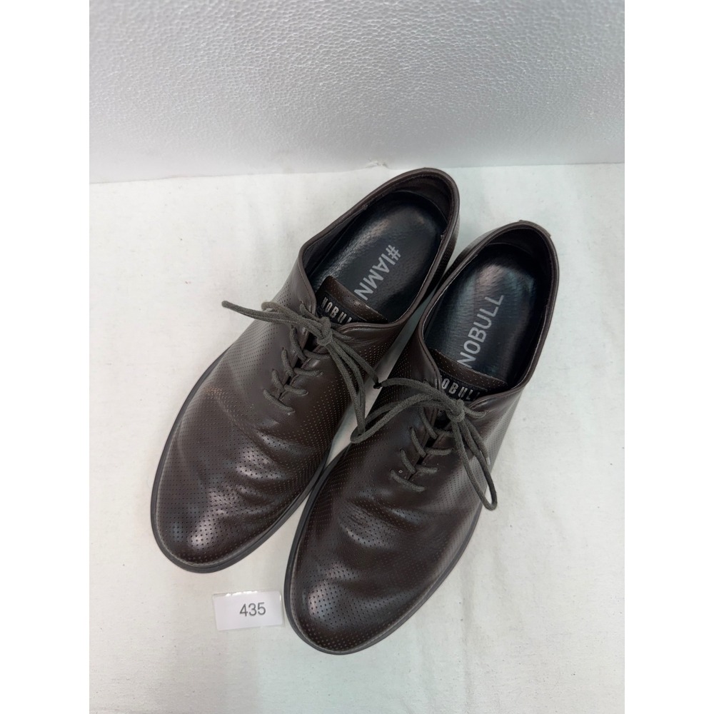 NOBULL Dress Shoes Mens 13 Brown Good Perforated Leather Lace Up Oxford Gum Sole